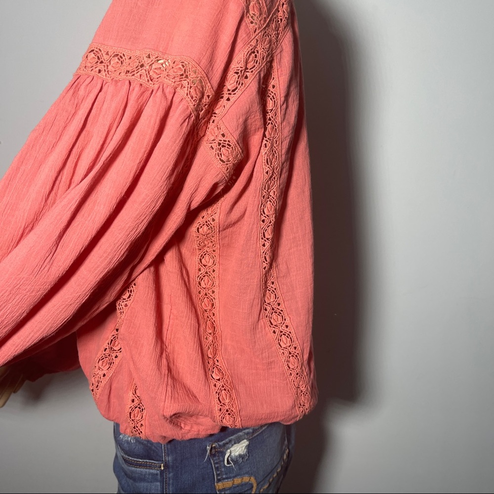 Free People Embroidered Boho Peasant Top Size Small - Picture 6 of 13